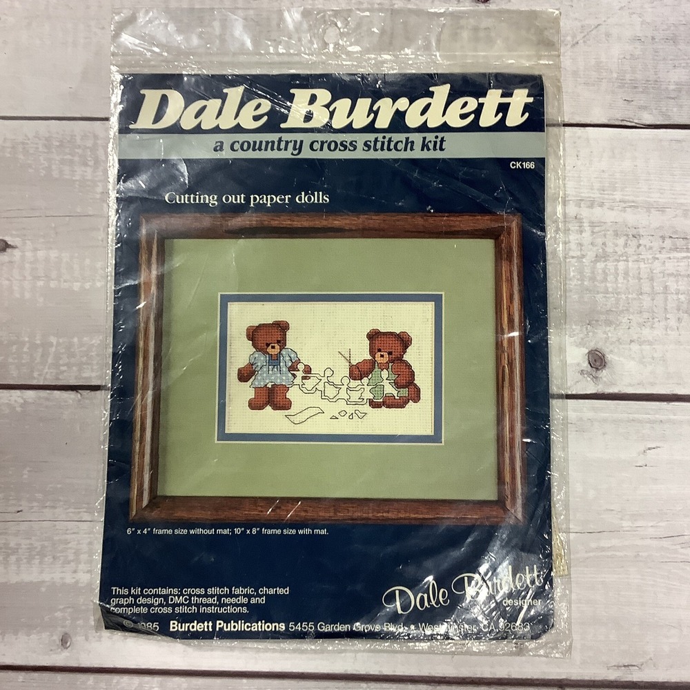 Dale Burdett Counted Cross Stitch Kit Cutting Out Paper Dolls Bears CK166 Sealed